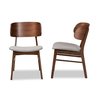 Baxton Studio Alston Mid-Century Grey Fabric Upholstered and Walnut Brown Finished Wood Dining Chair Set(2PC) PR 191-2PC-11707-ZORO